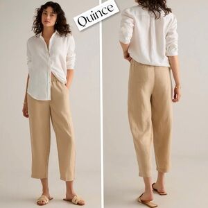 QUINCE New With Tag 100% Organic Linen Pants In The Color Of Driftwood. Size S